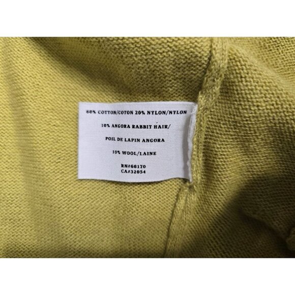 Anthropologie Sparrow Yellow Drapey Open Front Sweater Cotton Wool Angora - Picture 5 of 12